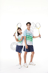 奥运会羽毛球羽毛球男女混合双打运动员形象背景