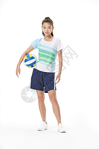 打排球的女孩排球女运动员形象背景