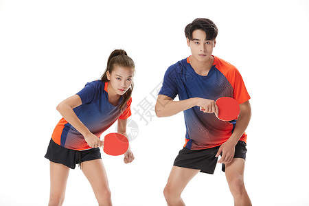乒乓球男女运动员混合双打图片