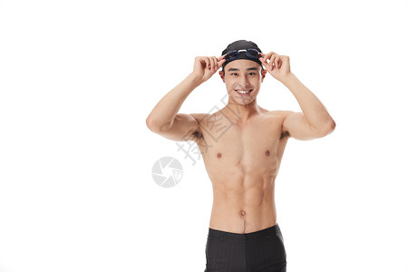 黑色泳镜游泳跳水运动员背景