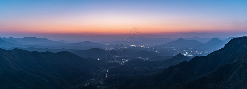 广东陆河县观天嶂高山上的日落背景