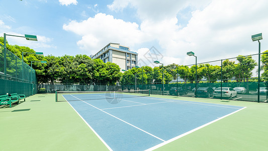 户外网球场背景图片