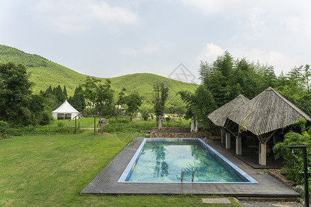 外部露天池莫干山酒店露天泳池背景