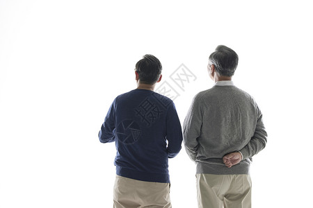 两个人谈话老年人聊天背影背景