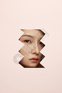 女性几何创意美妆背景图片