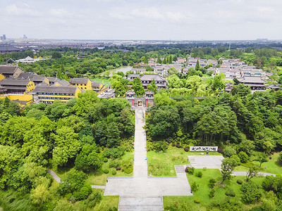 扬州地标唐城遗址航拍背景图片