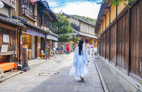 京都二年坂三年坂古巷风光高清图片