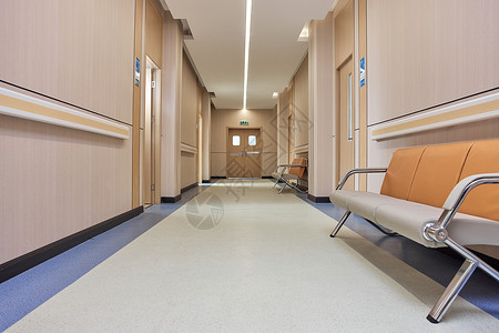 医院手术室外的走廊场景背景图片