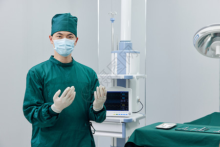 手术室男性外科医生背景图片