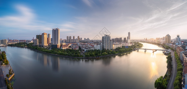 沿海地区城市风光背景图片