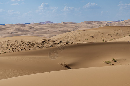 防治沙化内蒙古腾格里月亮湖沙漠背景
