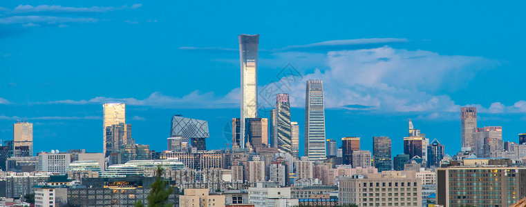 北京地标大气国贸cbd建筑群背景图片