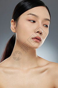 女性美妆面部美容护肤特写高清图片