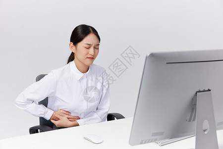 职场女性上班肚子痛图片素材