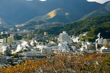 日本大分县别府背景