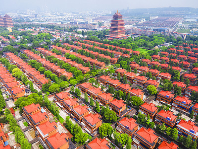 中华第一村华西村连排别墅背景图片