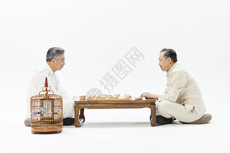 老人下象棋背景图片