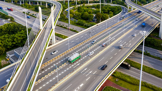 航拍佛山交通道路背景图片