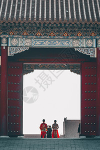 大气端庄的北京故宫红墙绿瓦宫廷建筑图片