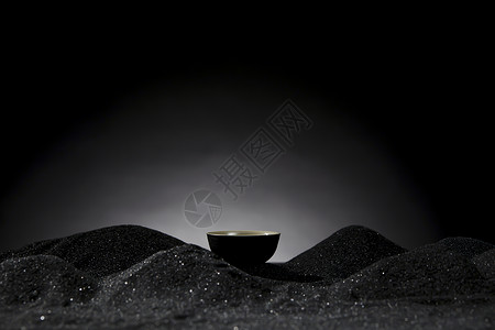 茶具的静物干冰创意拍摄高清图片