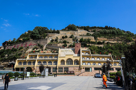 黄色新闻延安新闻纪念馆背景