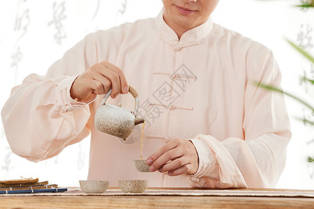 中国风男性品茶喝茶图片