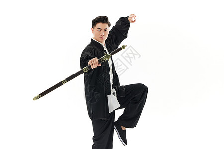 中国风男性舞剑功夫图片