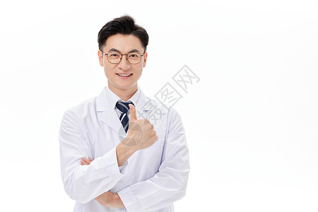 年轻男性医生拇指点赞高清图片