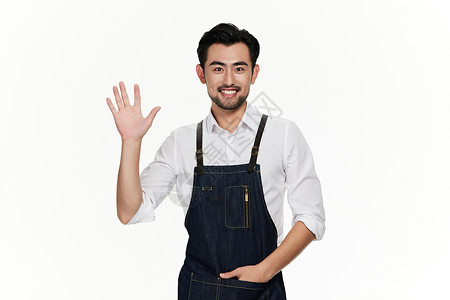 男性咖啡师形象背景图片