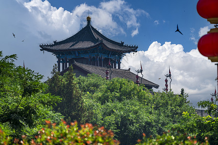 旗鸟船锚著名历史文化的西安背景