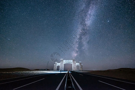 阿拉善梦想沙漠公园星空背景图片