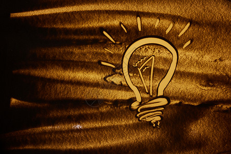 创意电灯泡手绘抽象沙画电灯泡背景