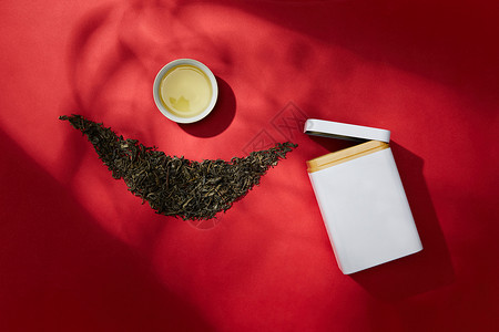 中式茶点盘与龙井高清图片