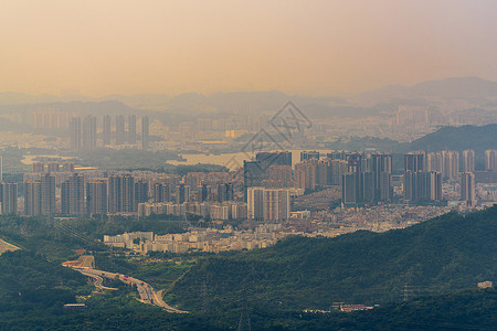 梧桐山远景深圳城市建筑背景图片