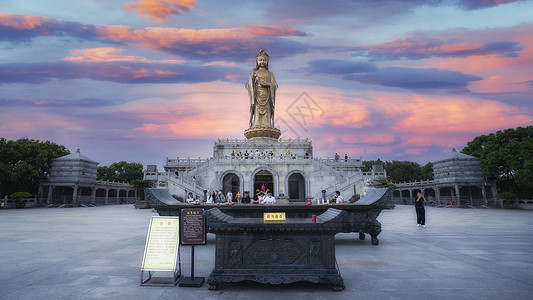 5A风景区普陀山南海观音背景图片