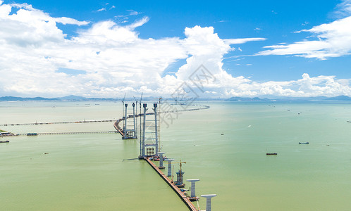 深圳通道深中大桥建设中山段背景图片