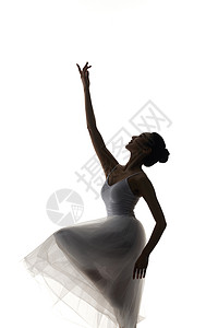 剪影跳舞的女性舞蹈动作背景图片
