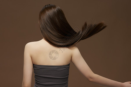 人物纹身素材女性美发护发展示背景