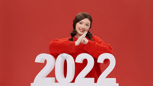 虎形象女性2022新年形象背景