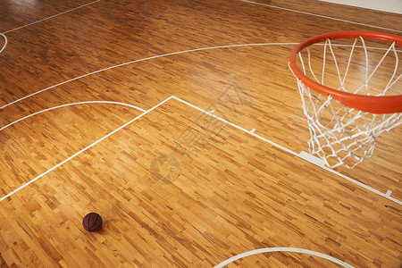 空间球室内篮球场地板空间背景