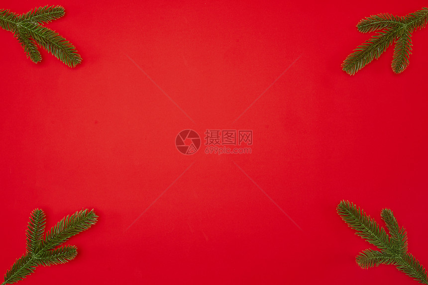 红色简约圣诞装饰品图片