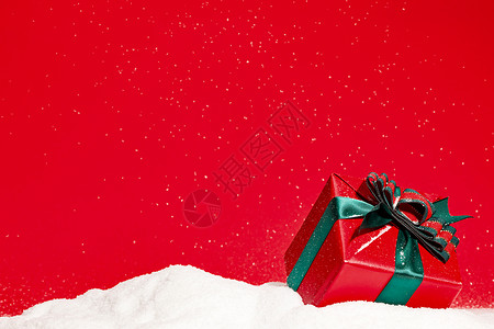 五角星底纹圣诞节礼物盒和圣诞装饰背景