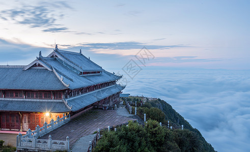 峨眉山金顶风光背景图片