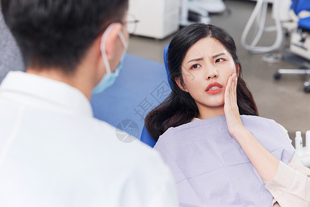 健康困扰女性病患被牙齿问题困扰背景