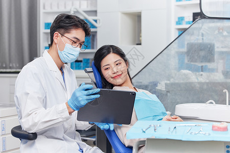 牙科诊所的医生与病患形象图片