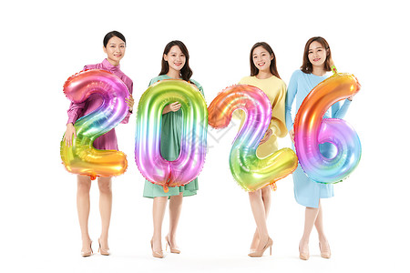 2026青春活力闺蜜姐妹欢庆迎新年背景