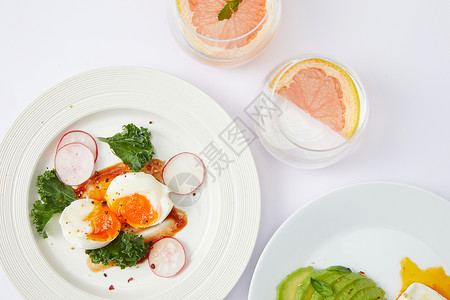 简单蛋雕素材健康轻食早餐背景