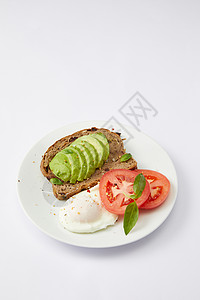 白蛋健康的轻食早餐背景