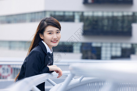 日系青春女性大学生日系JK少女青春户外写真背景