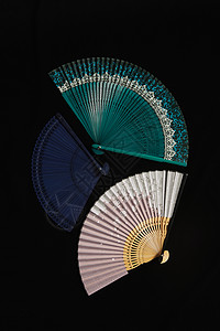 中国折扇扇子组合背景图片